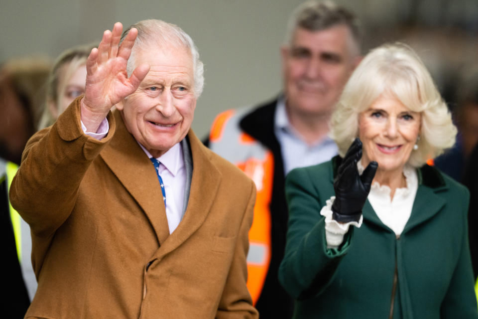 King Charles III and Queen Camilla at the launch of the Coronation Food Project on his 75th birthday on 14 November. (Samir Hussein/WireImage)