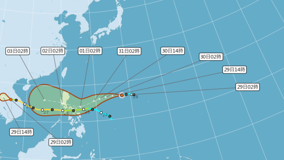 颱風「天鵝」對台無直接影響。（圖／中央氣象局）