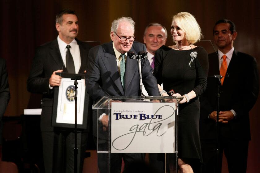 Robert Day speaks at the Los Angeles Police Foundation's 11th Annual True Blue Gala at L.A. Live Event Deck on October 9, 2010 in Los Angeles, California. (Photo by Jerod Harris/FilmMagic)