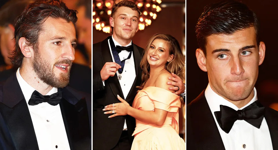 Patrick Cripps, Nick Daicos and Marcus Bontempelli at the Brownlow Medal.