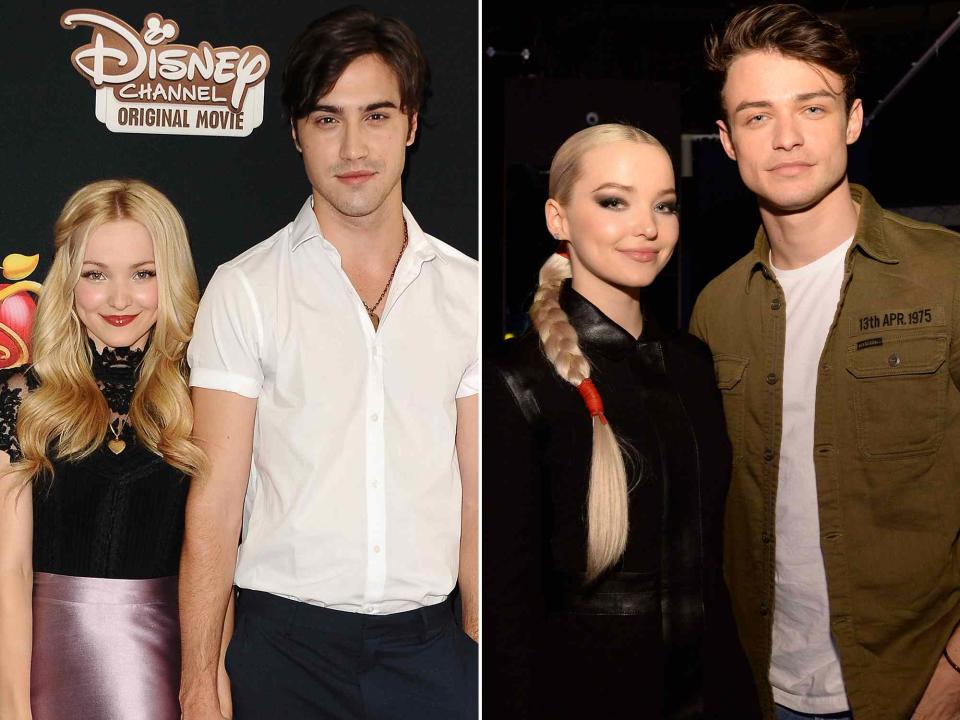 <p>Jason LaVeris/FilmMagic ; Aaron Poole/Getty</p> Left: Dove Cameron and Ryan McCartan attend the premiere of "Descendants"  at Walt Disney Studios Main Theater on July 24, 2015 in Burbank, California. Right: Dove Cameron and Thomas Doherty attend an event for 