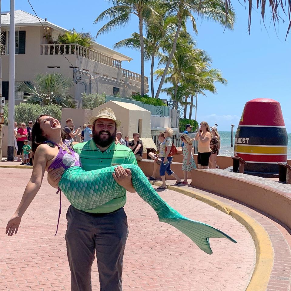 Jess Swanson and Michael Martino enjoy the Key West Mermaid Festival.