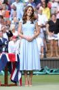 <p>Duchess of Cambridge attends day 13 of the Wimbledon Tennis Championships in a dress by Emilia Wickstead.</p>