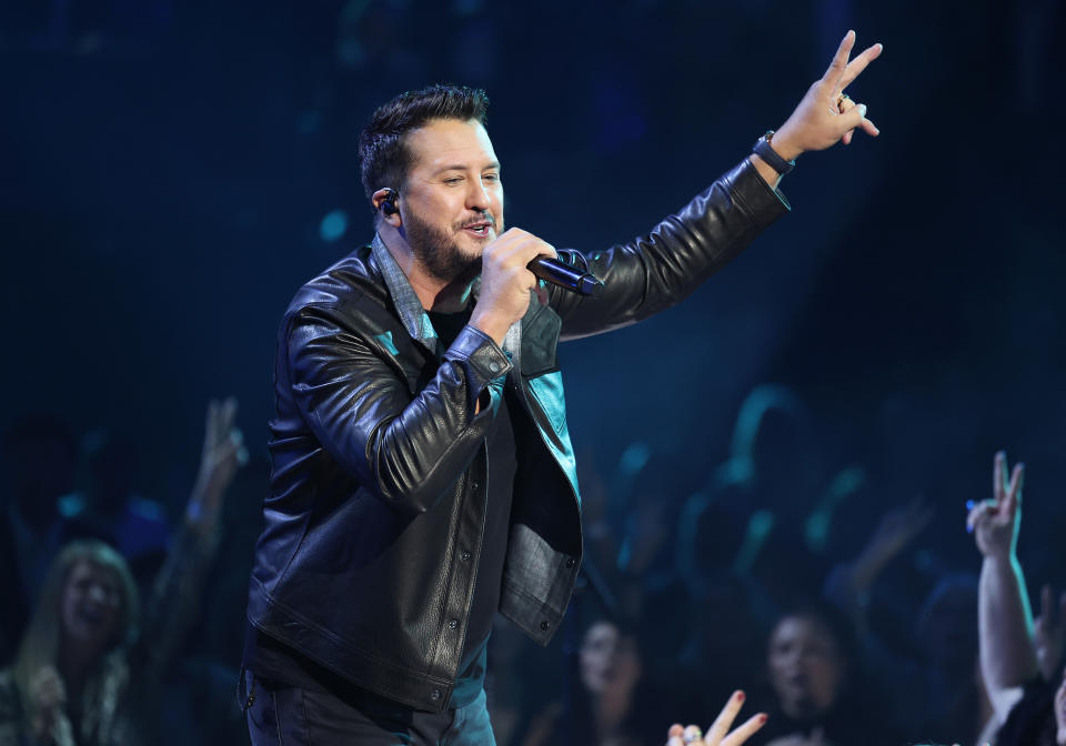 Luke Bryan performs at the 57th Annual CMA Awards at Bridgestone Arena on November 8, 2023 in Nashville, Tennessee. (Photo by Christopher Polk/Variety via Getty Images)