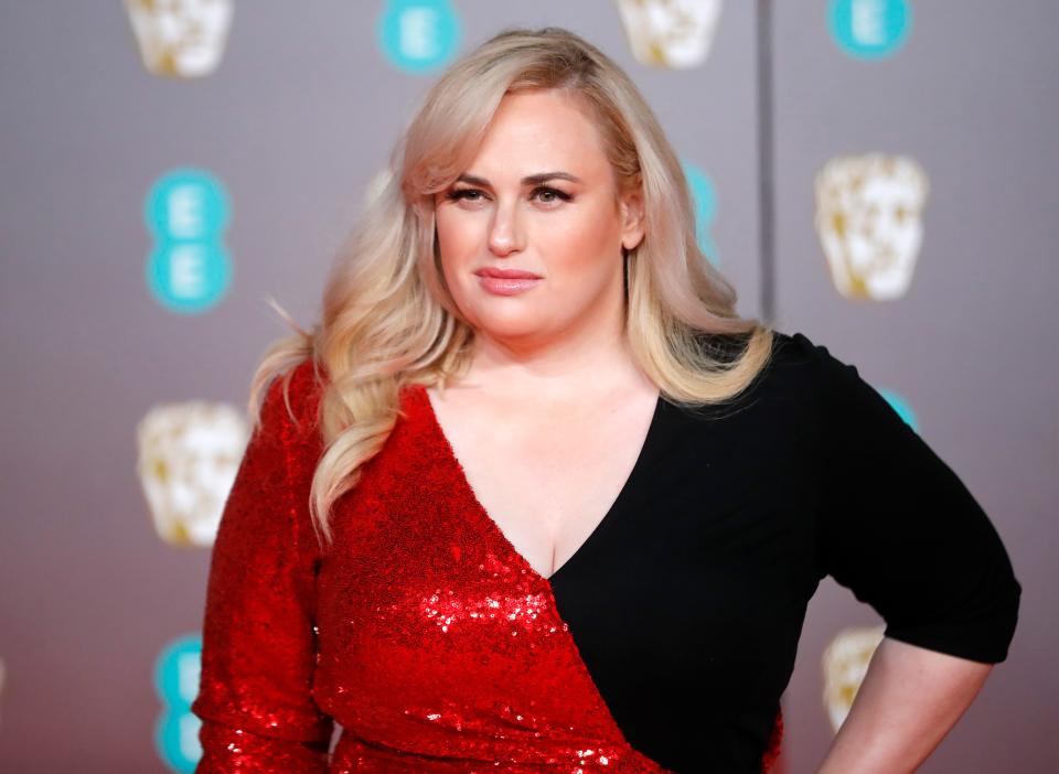 Australian actress Rebel Wilson poses on the red carpet upon arrival at the BAFTA British Academy Film Awards at the Royal Albert Hall in London on February 2, 2020. (Photo by Tolga AKMEN / AFP) (Photo by TOLGA AKMEN/AFP via Getty Images)