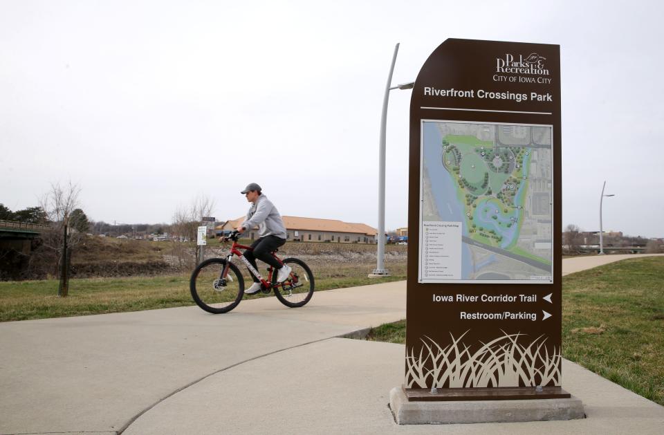 Riverfront Crossing park is pictured Tuesday, March 12, 2024 in Iowa City, Iowa.