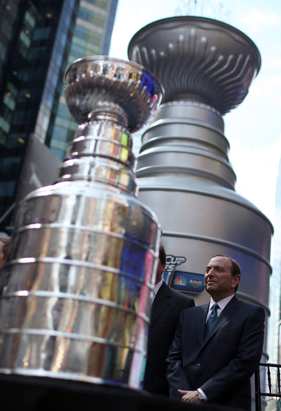 NHL Commissioner Gary Bettman Stands Getty Images