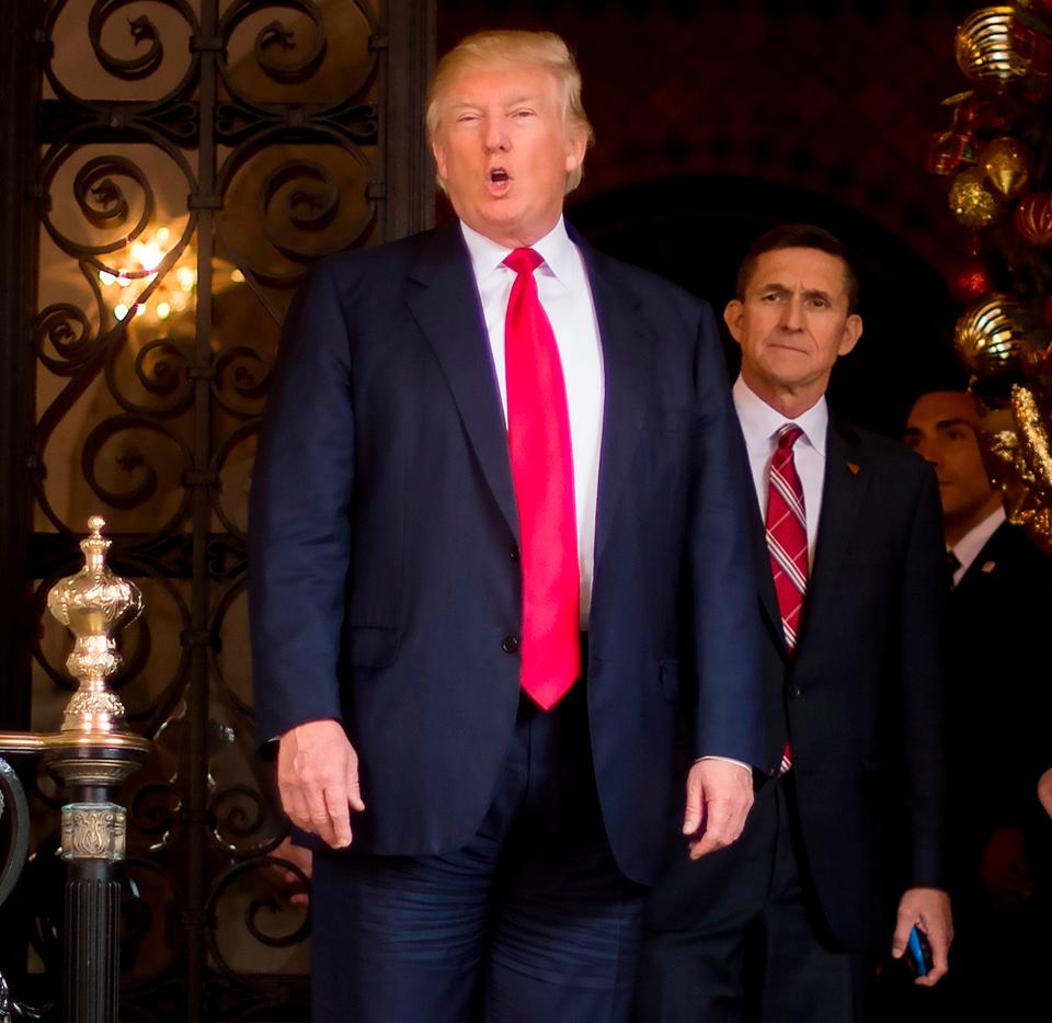 President-elect Donald Trump and national security adviser-designate Michael Flynn in 2016.