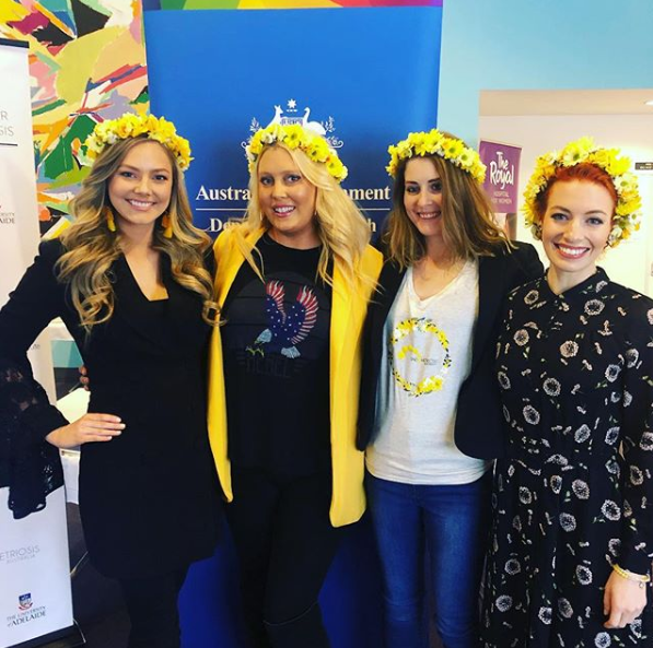 <span>Tasha Ross, Mel Greig, Ellie Angel-Mobbs and Emma Watkins are all endometriosis sufferers. </span>Source: Instagram/Mel Greig