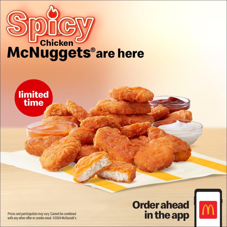 Spicy Chicken McNuggets are coming to some Central Florida McDonald's for a limited time.