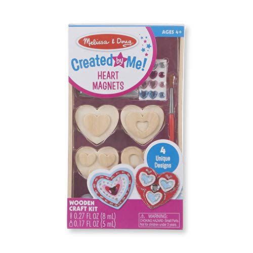 <p><strong>Melissa & Doug</strong></p><p>amazon.com</p><p><strong>$6.99</strong></p><p><a href="https://www.amazon.com/dp/B0794SC5FT?tag=syn-yahoo-20&ascsubtag=%5Bartid%7C10050.g.5114%5Bsrc%7Cyahoo-us" rel="nofollow noopener" target="_blank" data-ylk="slk:Shop Now" class="link ">Shop Now</a></p><p>Stickers, paints, and wooden heart magnets make it easy for your kids to craft something they're proud of. You can display their final creations on the fridge.</p>