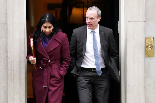 Dominic Raab with home secretary Suella Braverman.