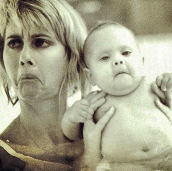 Chloe as a bub with her famous mother Olivia Newton-John.