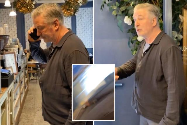 Alec Baldwin smacks phone of anti-Israel agitator who demanded he say 'Free Palestine' in coffee shop