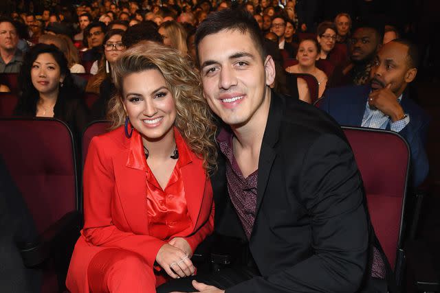 <p>Kevin Mazur/Getty</p> Tori Kelly and André Murillo