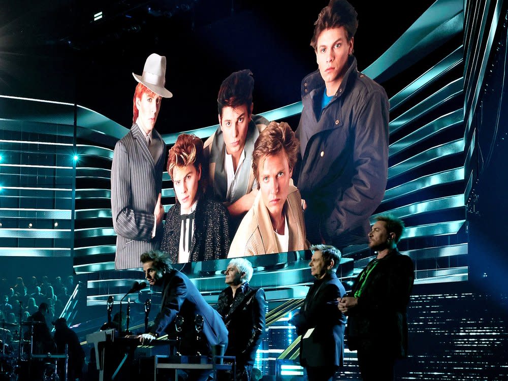 Duran Duran bei ihrer Dankesrede. (Bild: Theo Wargo/Getty Images for The Rock and Roll Hall of Fame)