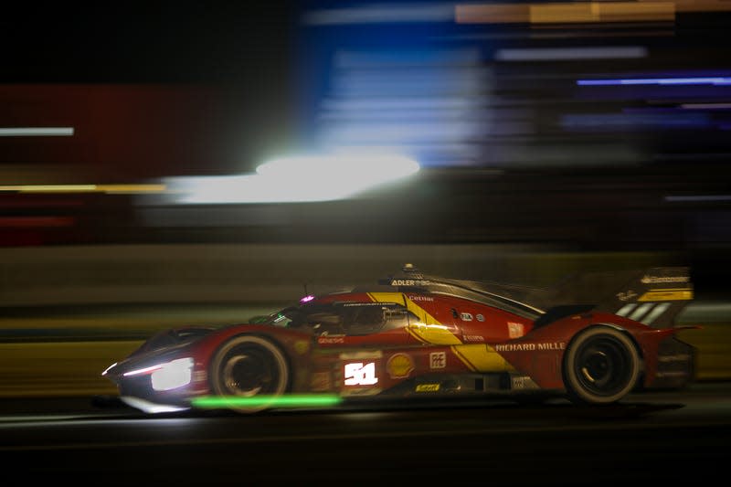 #51 Ferrari AF Corse Italy. Ferrari 499P - LMH - Hypercar (Hybrid). Pilots Alessandro Pier Guidi, Antonio Giovinazzi of Italy and James Calado of Great Britain