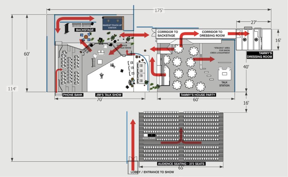 Laura Fox mapped out the studios with the maze of the backstage area.