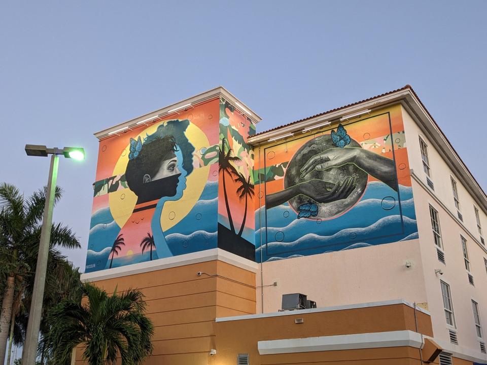 "Underneath the Waves," a new mural at NeuroBehavioral Hospitals of the Palm Beaches South. The mural was created by Aiko Szymczak and Corinne “Bee Bop” Trujillo, a duo that operates out of Denver, CO, as the Koco Collab.