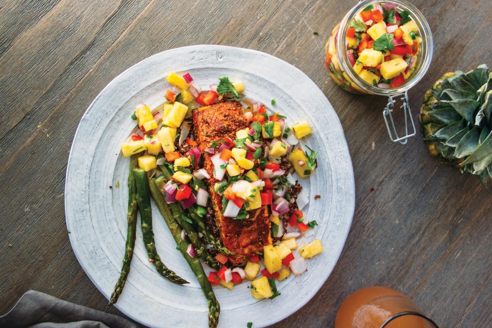 Blackened Salmon with Pineapple Salsa