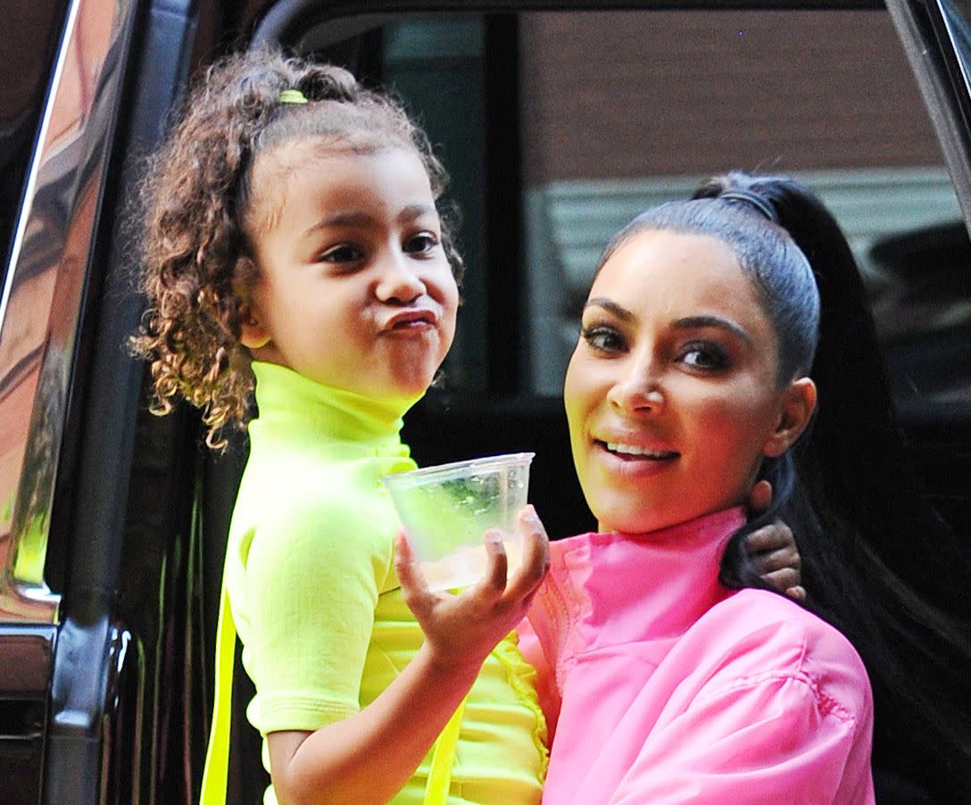 North West and Kim Kardashian spotted together in New York City.&nbsp; (Photo: Josiah Kamau via Getty Images)