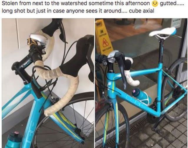 A helpful stranger spotted an online ad selling a bike Jenni Morton-Humphreys listed on Facebook as stolen just hours earlier. Picture: Supplied