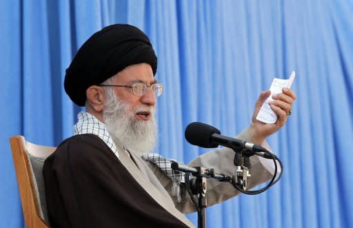 A handout picture released by the Iranian supreme leader's official website shows Iran's supreme leader Ayatollah Ali Khamenei in 2011. Khamenei accused the US and Israeli intelligence services of being behind the "abominable" assassination in Tehran this week of a nuclear scientist who was to be buried Friday