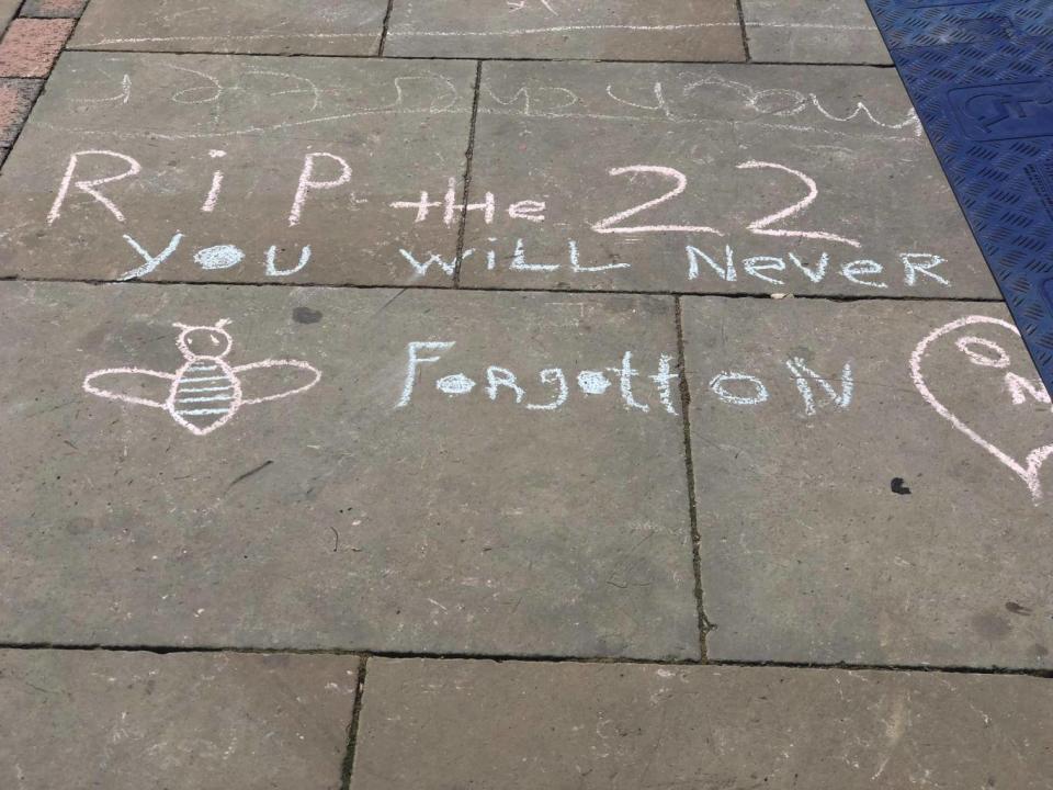 Tributes have been left in St Ann’s Square to remember those who lost their lives