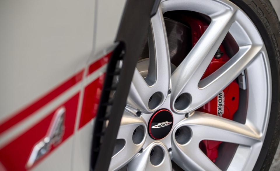 <p>The Mini Clubman John Cooper Works All4 gets an updated brake package with 14.2-inch rotors up front and 13.0-inch rotors in the rear.</p>