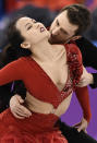 <p>South Korea’s Yura Min and South Korea’s Alexander Gamelin compete in the figure skating team event ice dance short dance during the Pyeongchang 2018 Winter Olympic Games at the Gangneung Ice Arena in Gangneung on February 11, 2018. / AFP PHOTO / ARIS MESSINIS </p>