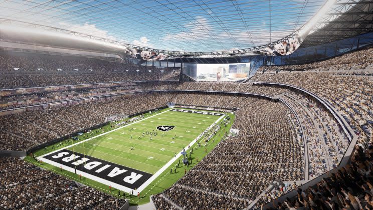 A rendering of the Raiders’ new Las Vegas stadium. (MANICA Architecture)