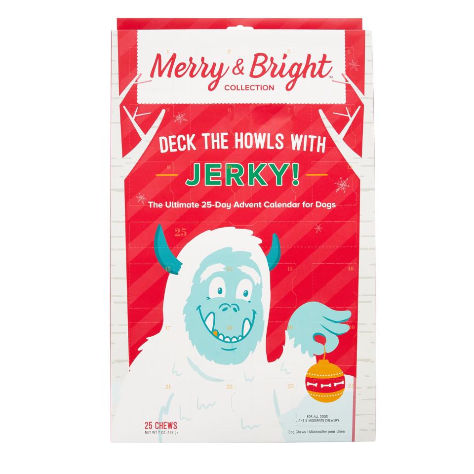 <h3>Merry & Bright Holiday Deck The Howls with Jerky Advent Calendar</h3><br>And for the pups, we adore this jerky-filled advent calendar. Who's been a good boy this year?<br><br><strong>Merry & Bright</strong> Holiday Deck The Howls with Jerky Advent Calendar, $, available at <a href="https://go.skimresources.com/?id=30283X879131&url=https%3A%2F%2Fwww.petsmart.com%2Fdog%2Ftreats%2Fjerky%2Fmerry-and-brightandtrade-holiday-deck-the-howls-with-jerky-advent-calendar-dog-treat-60078.html" rel="nofollow noopener" target="_blank" data-ylk="slk:Petsmart" class="link rapid-noclick-resp">Petsmart</a>