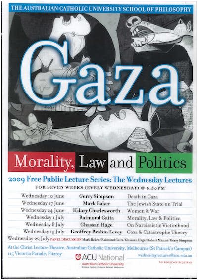 A poster for the Gaza lecture series. Author provided