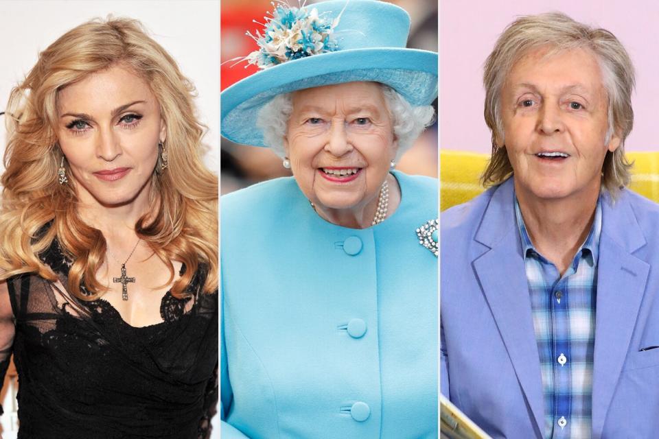 madonna, queen elizabeth, paul mccartney