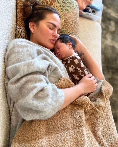 <p>chrissyteigen/Instagram</p> Chrissy Teigen with Wren Stephens