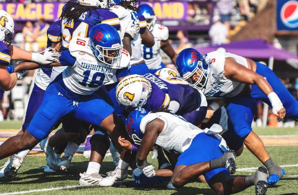 Coach Eddie George said Tennessee State's defense will have its hands full this week trying to stop Lindenwood's playmakers, who are among the best in the Big South/OVC.