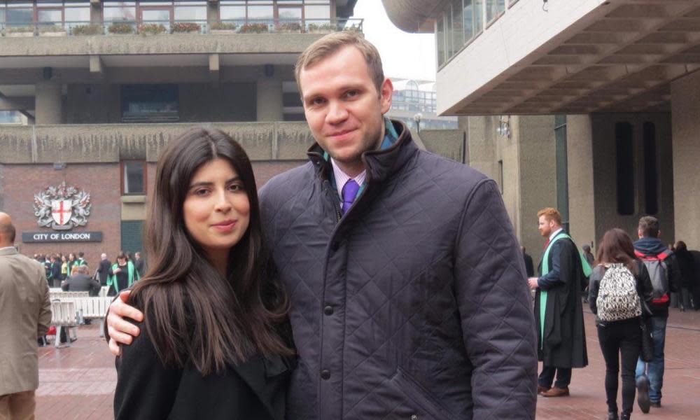 Matthew Hedges with his wife Daniela Tejada. 