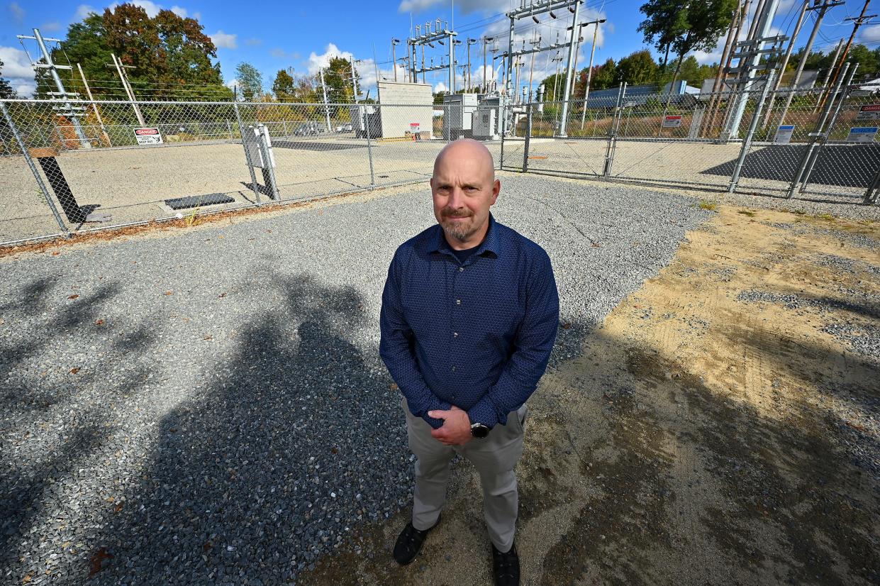 Holden Light Department General Manager Barry Tupper at the refurbished Chaffins substation.