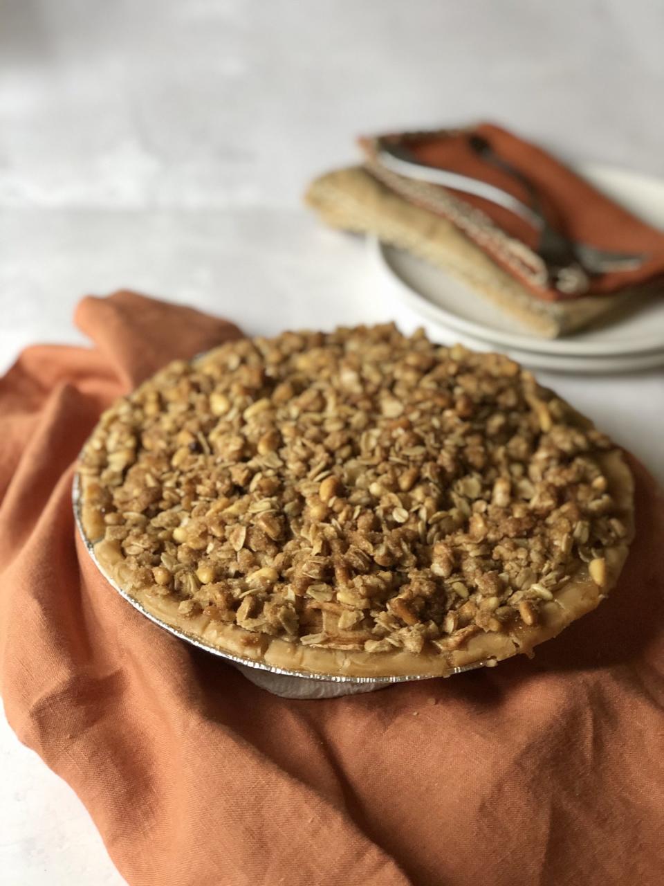 Apple Pie with Salted Pine Nut Streusel