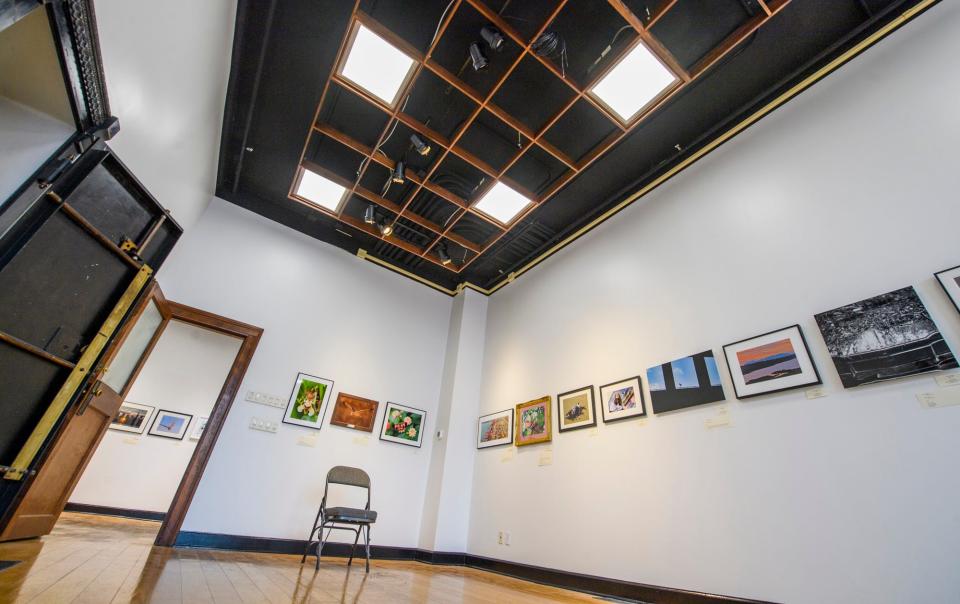 The gallery spaces at the Waldron Arts Center showcase Bloomington Photography Club images, seen on Wednesday, Oct. 12, 2022.