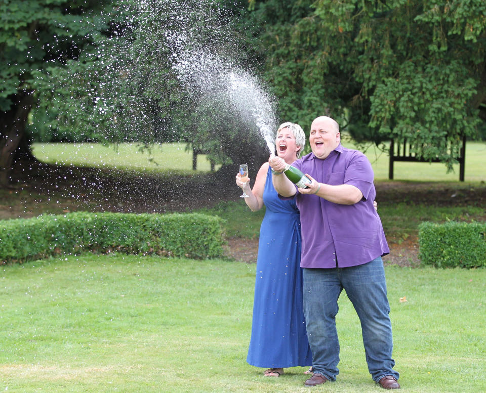 Adrian and Gillian Bayford, who won £148.6million on the EuroMillions in 2012. (Rex)