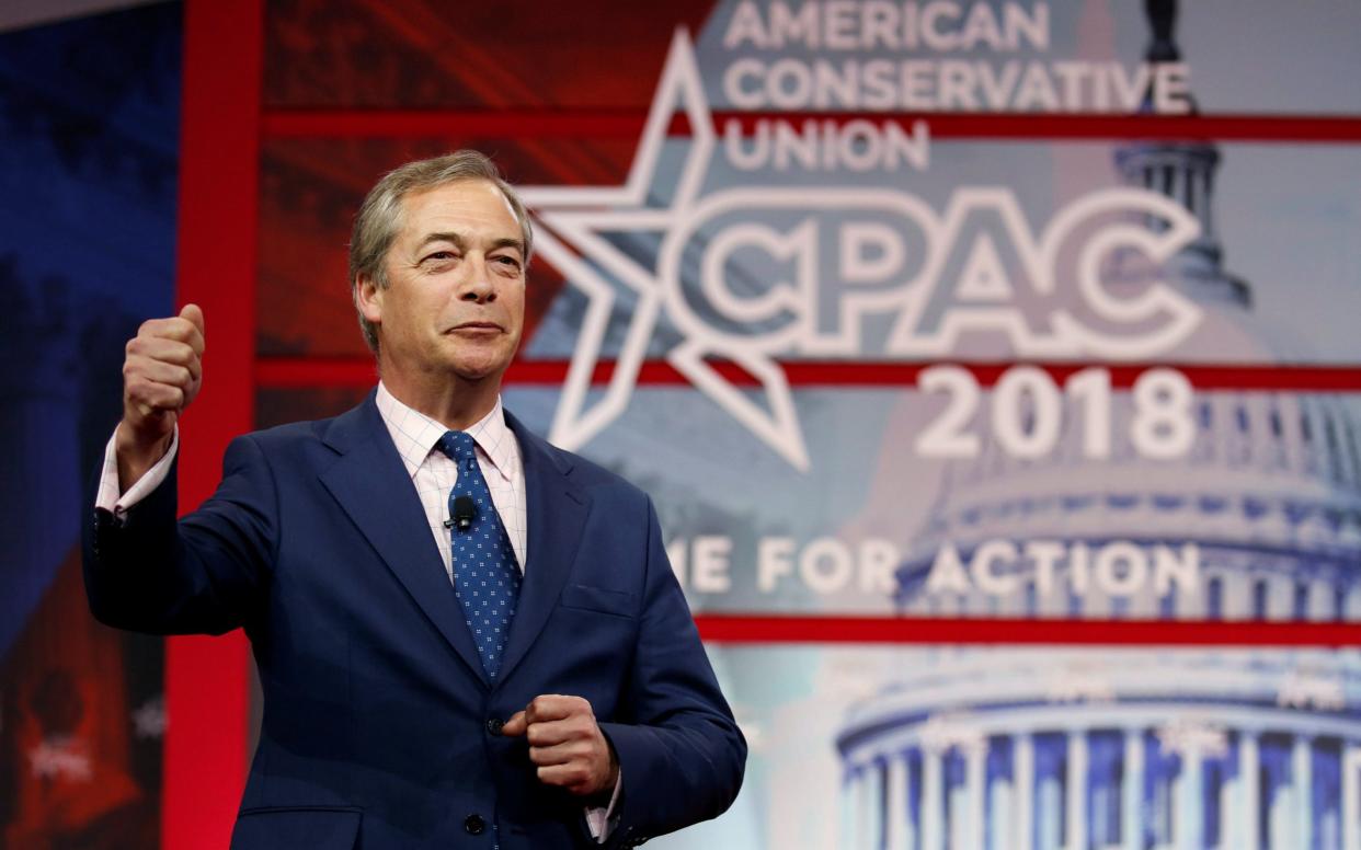 Nigel Farage, the former Ukip leader, speaks at the Conservative Political Action Conference - REUTERS