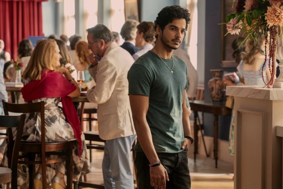 Ishaan Khattar as Shooter Dival in "The perfect couple." (Image credit: Liam Daniel/Netflix)