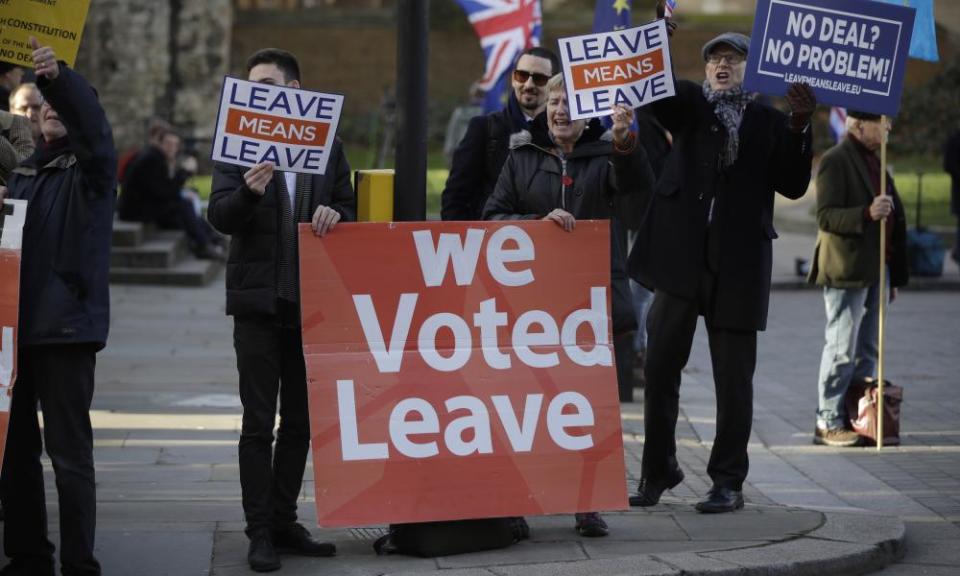 Pro-leave protesters in London