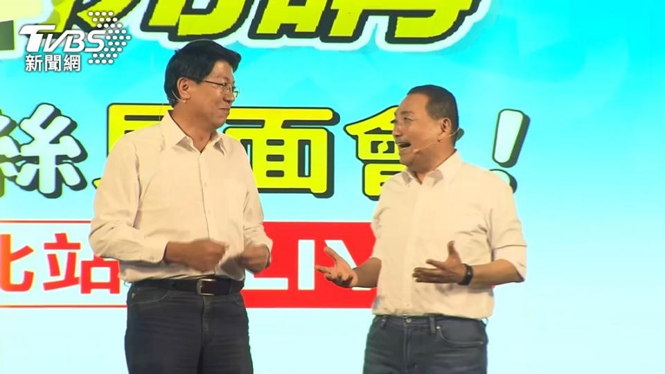 侯友宜上月20日到台南與謝龍介同台，脫口「台南人沒眼睛」。（圖／TVBS）