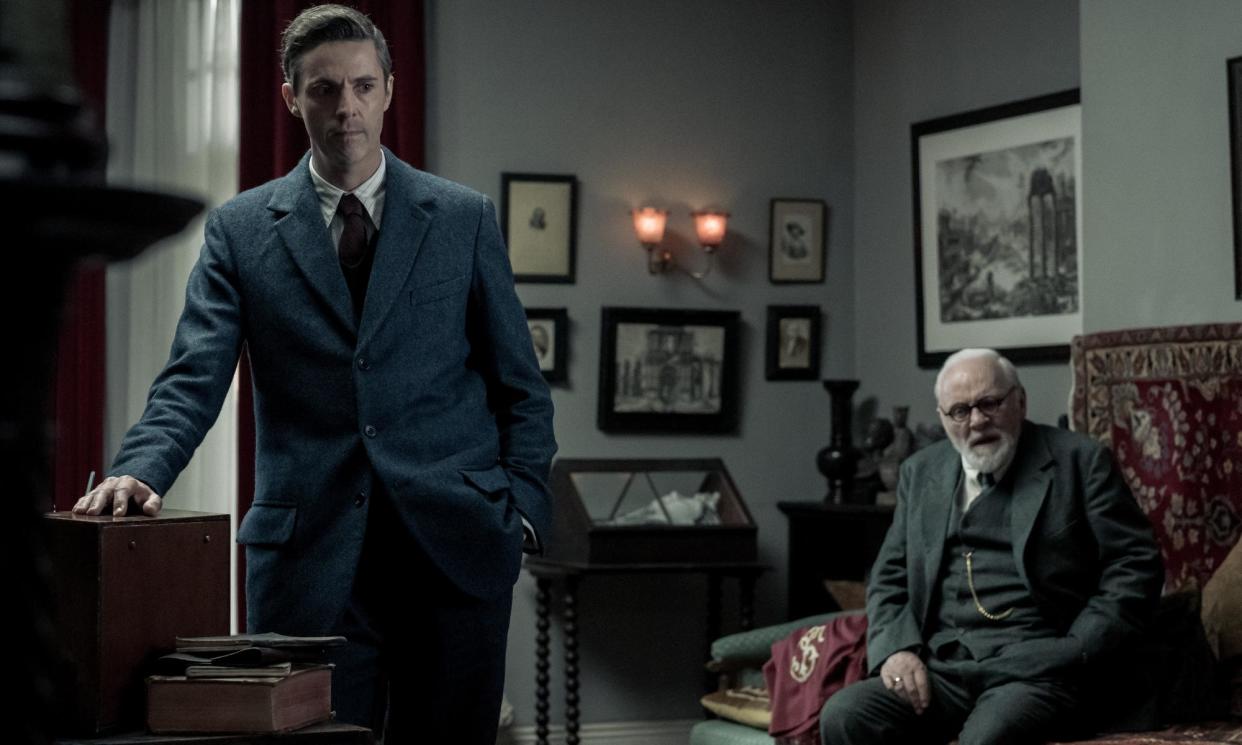 <span>Dusty old debates … Matthew Goode (CS Lewis) and Anthony Hopkins (Sigmund Freud) in Freud’s Last Session</span><span>Photograph: Film PR handout undefined</span>