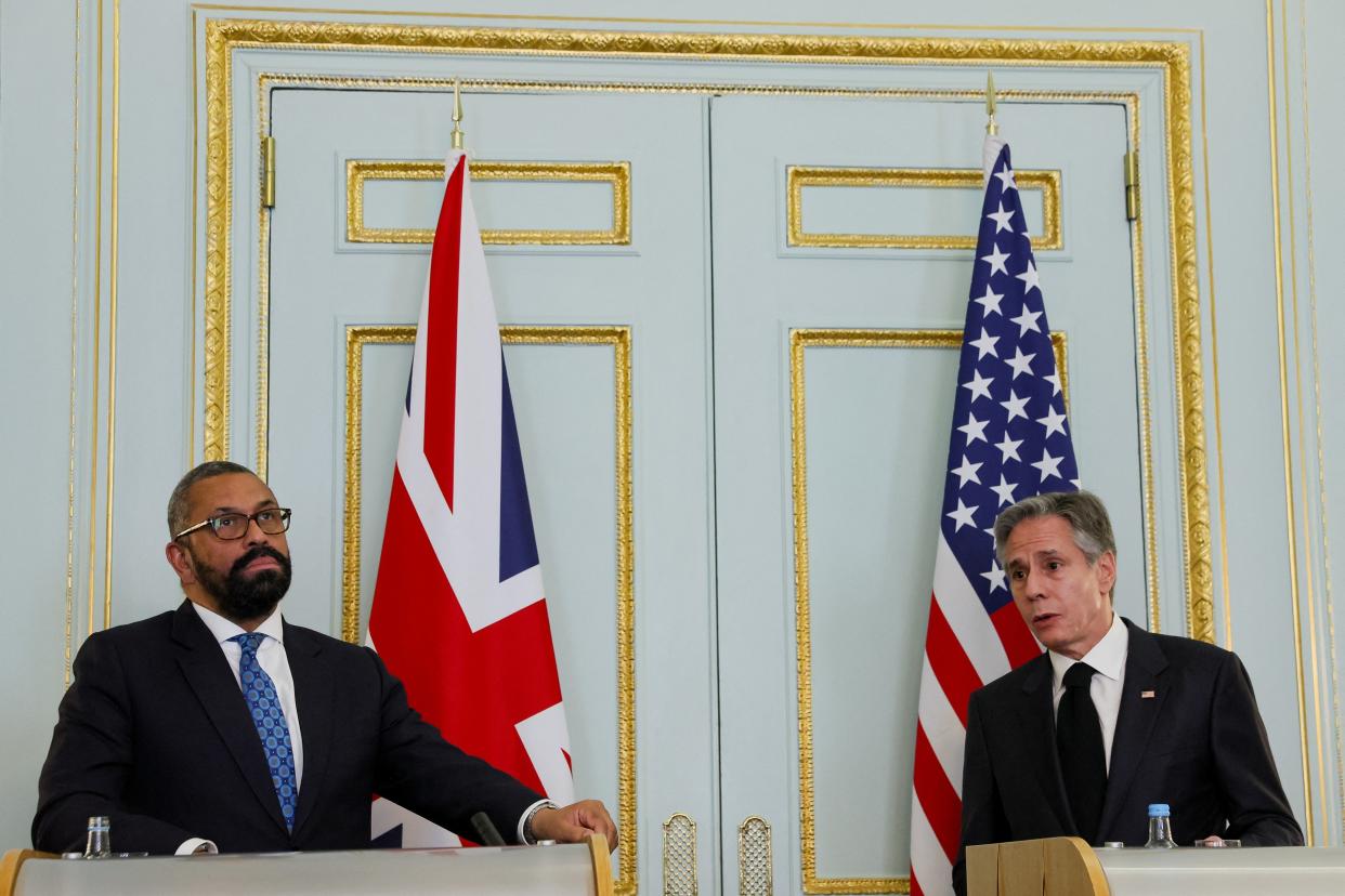 U.S. secretary of state Antony Blinken and British foreign secretary James Cleverly (REUTERS)