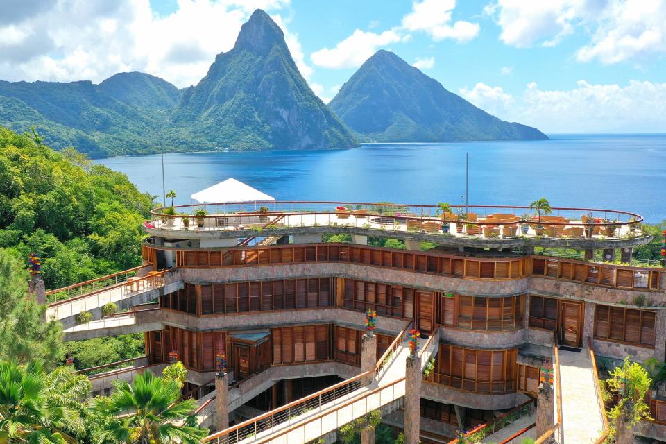 Aerial view of Jade Mountain