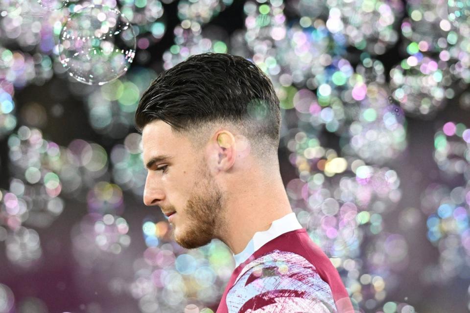 Bubble burst? Declan Rice has cast doubt over his long-term future at West Ham  (AFP via Getty Images)