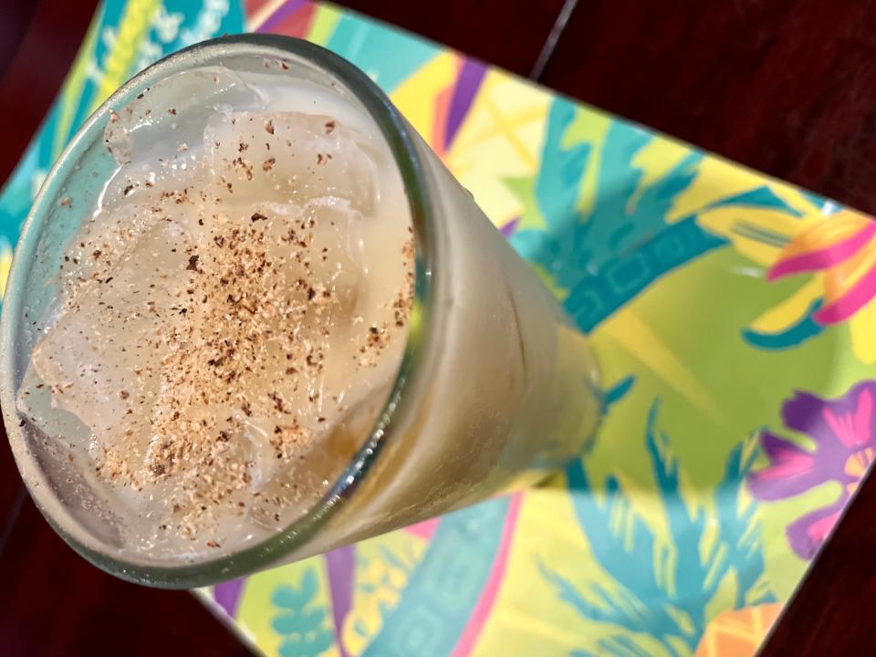 painkiller cocktail on tropical paper